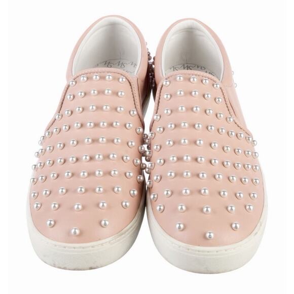 STUART WEITZMAN GOLDIE LEATHER Pearl SLIP-ON SNEAKER IN PINK 10.5 - Picture 2 of 5